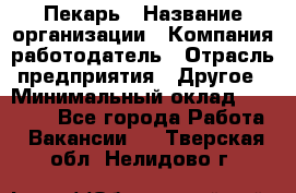 Пекарь › Название организации ­ Компания-работодатель › Отрасль предприятия ­ Другое › Минимальный оклад ­ 12 300 - Все города Работа » Вакансии   . Тверская обл.,Нелидово г.